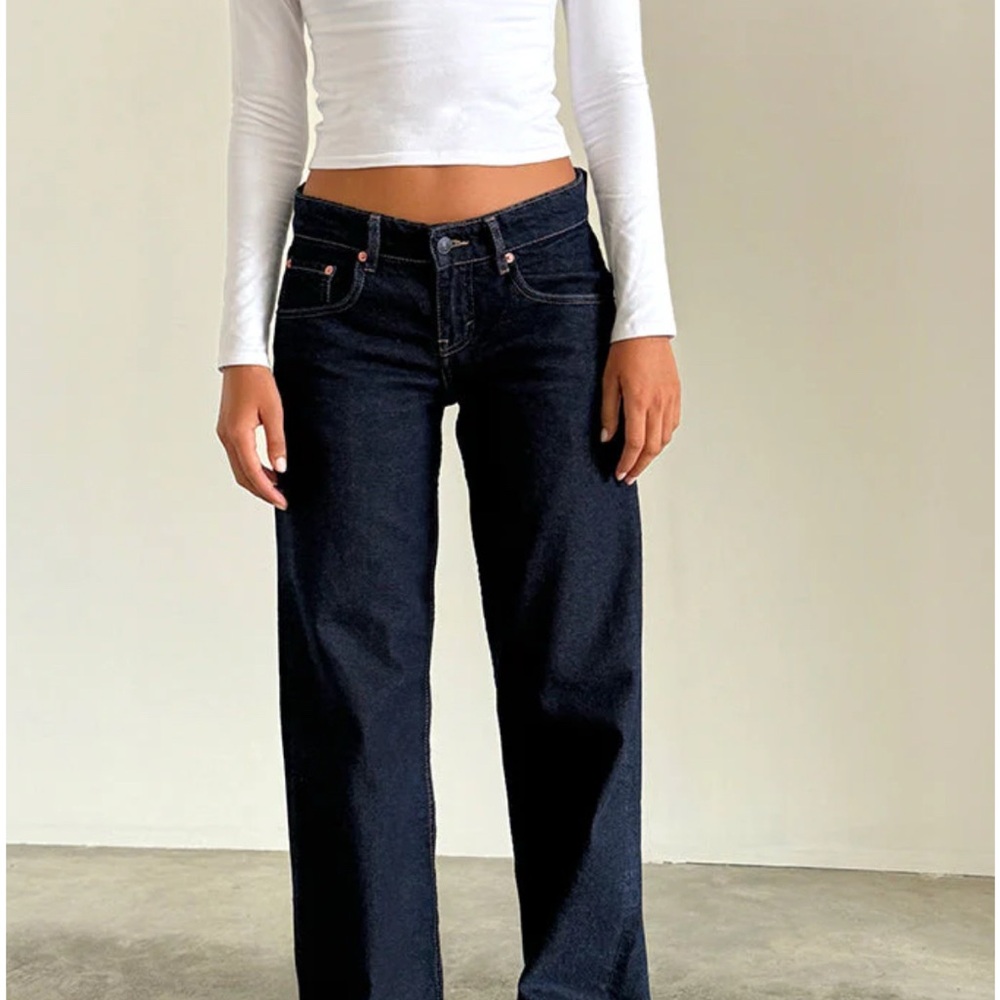 Motel Rocks Low Rise Parallel Jeans In Indigo